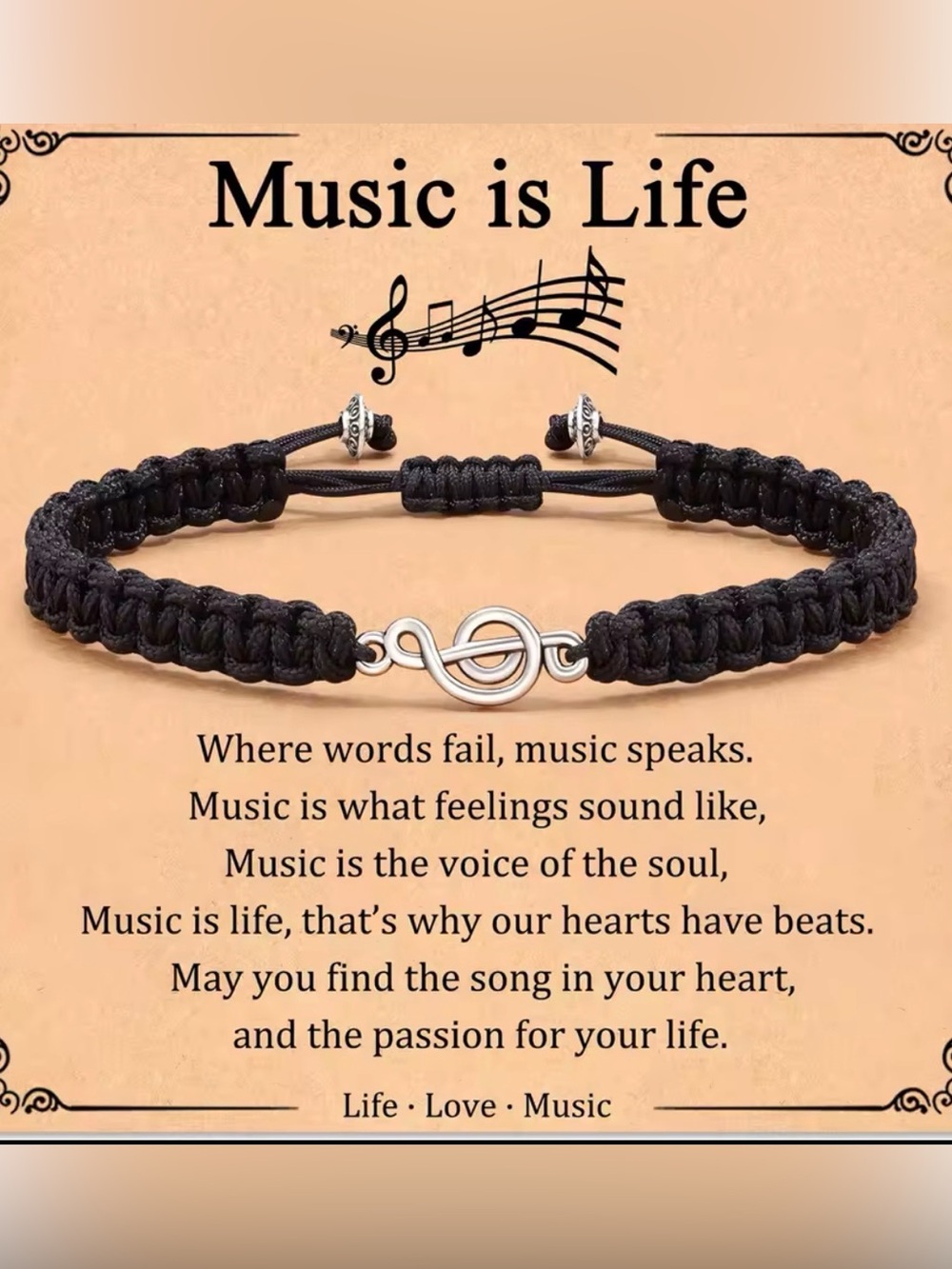 Music note bracelet